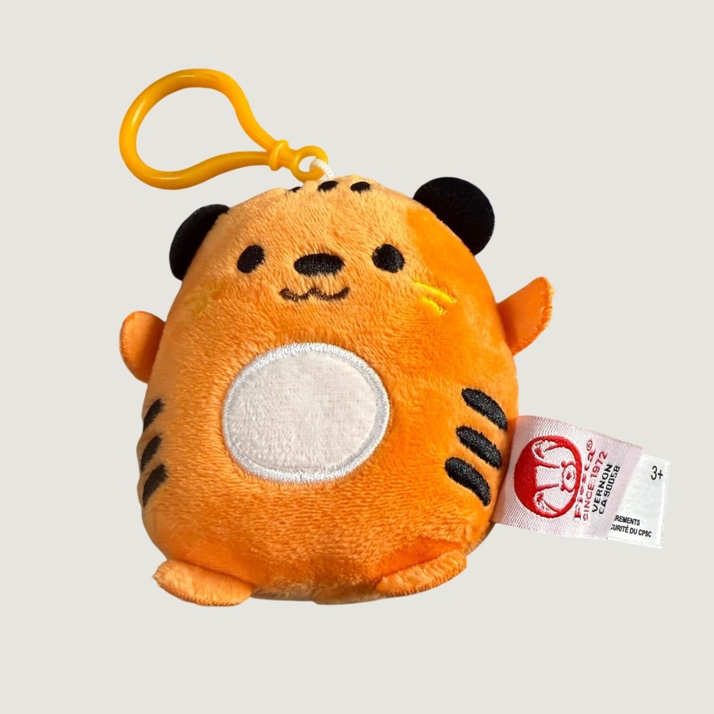 Fiesta Tiger Plush Keychain 3.5" Backpack Clip Soft Toy Orange Striped Animal